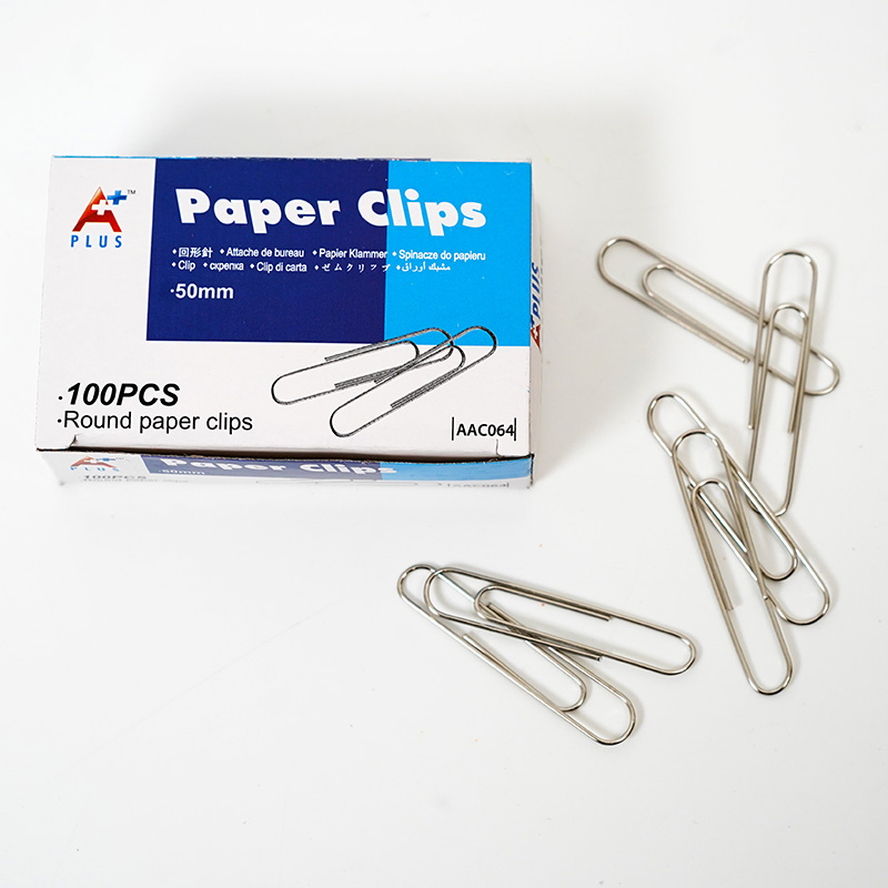 China 50mm Siliver Paper Clips 100PCS Packing Manufacture and Factory