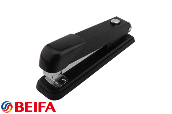 Extended White Black Office Stapler with Pop-up Thro...